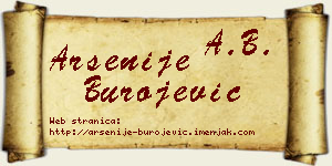 Arsenije Burojević vizit kartica
